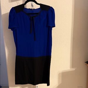 Maje Silk Blue and Black Dress